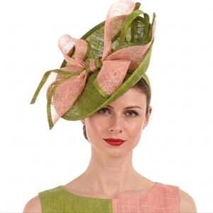 Beloved Millinery Gorgeous Pink & Green  Fascinator Tea Brunch Derby Social AKA
